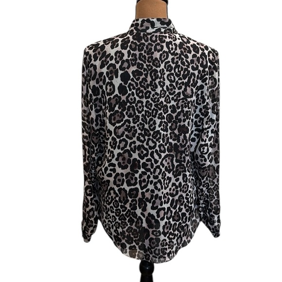 Coldwater Creek Animal Print Long Sleeve Blouse Tunic Size 14 - Picture 2 of 8